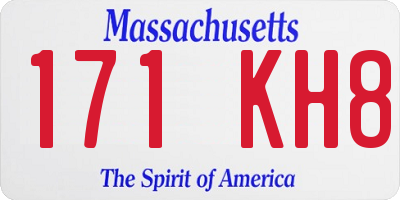 MA license plate 171KH8