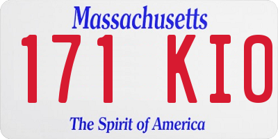 MA license plate 171KI0