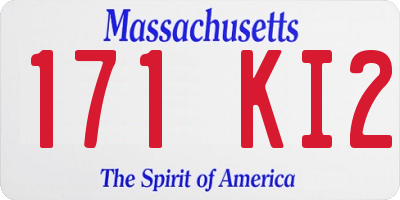 MA license plate 171KI2