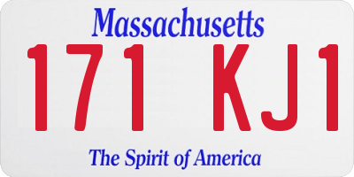 MA license plate 171KJ1
