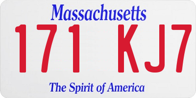 MA license plate 171KJ7