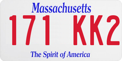MA license plate 171KK2