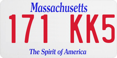 MA license plate 171KK5
