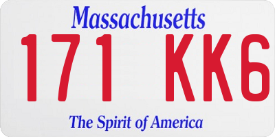MA license plate 171KK6