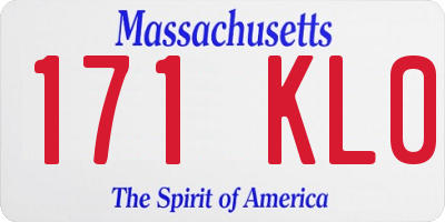MA license plate 171KL0
