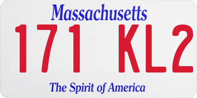 MA license plate 171KL2