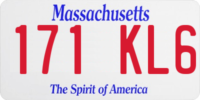 MA license plate 171KL6