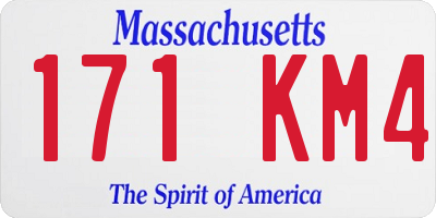 MA license plate 171KM4
