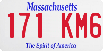 MA license plate 171KM6