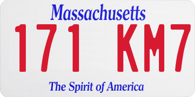 MA license plate 171KM7