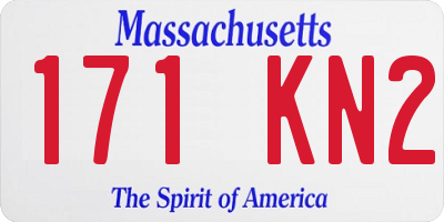 MA license plate 171KN2
