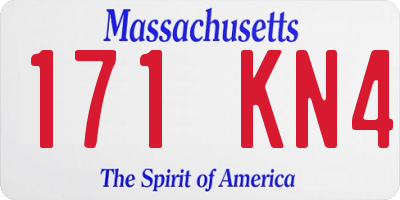 MA license plate 171KN4