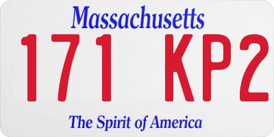 MA license plate 171KP2