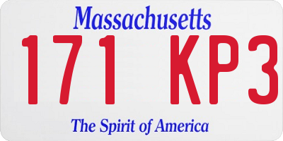 MA license plate 171KP3