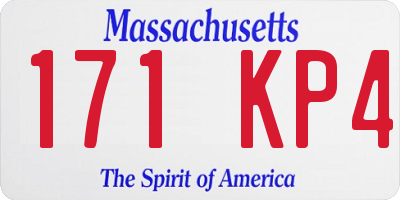 MA license plate 171KP4