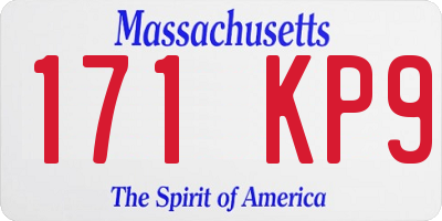 MA license plate 171KP9