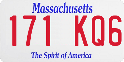 MA license plate 171KQ6