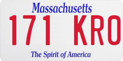 MA license plate 171KR0