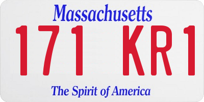 MA license plate 171KR1