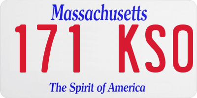 MA license plate 171KS0