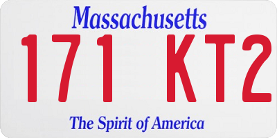 MA license plate 171KT2