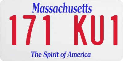 MA license plate 171KU1
