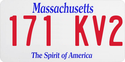 MA license plate 171KV2