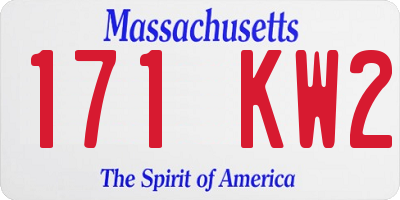 MA license plate 171KW2