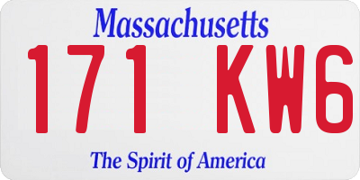 MA license plate 171KW6