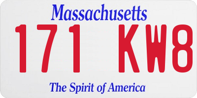 MA license plate 171KW8