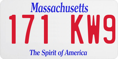 MA license plate 171KW9