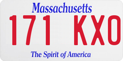 MA license plate 171KX0