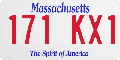 MA license plate 171KX1