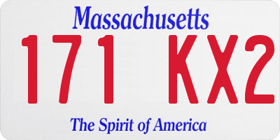 MA license plate 171KX2