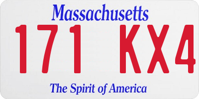 MA license plate 171KX4