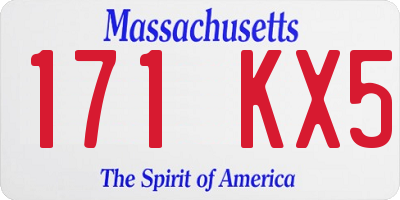 MA license plate 171KX5