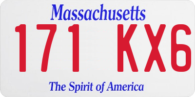 MA license plate 171KX6