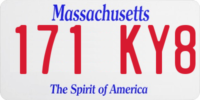 MA license plate 171KY8