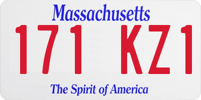 MA license plate 171KZ1
