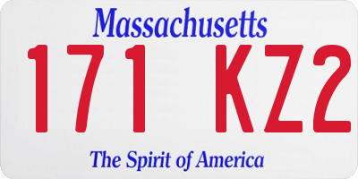 MA license plate 171KZ2