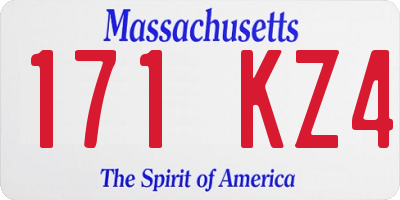 MA license plate 171KZ4