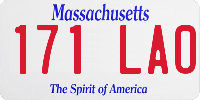 MA license plate 171LA0