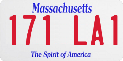 MA license plate 171LA1