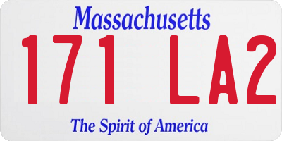 MA license plate 171LA2