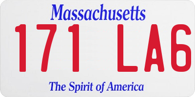 MA license plate 171LA6