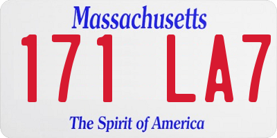 MA license plate 171LA7