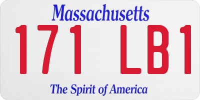 MA license plate 171LB1