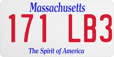 MA license plate 171LB3