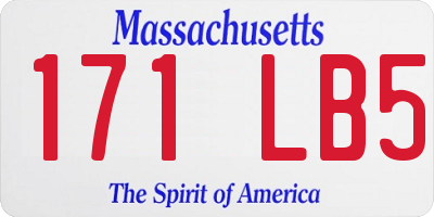 MA license plate 171LB5