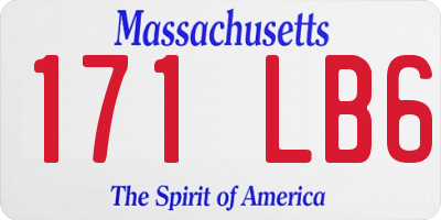 MA license plate 171LB6